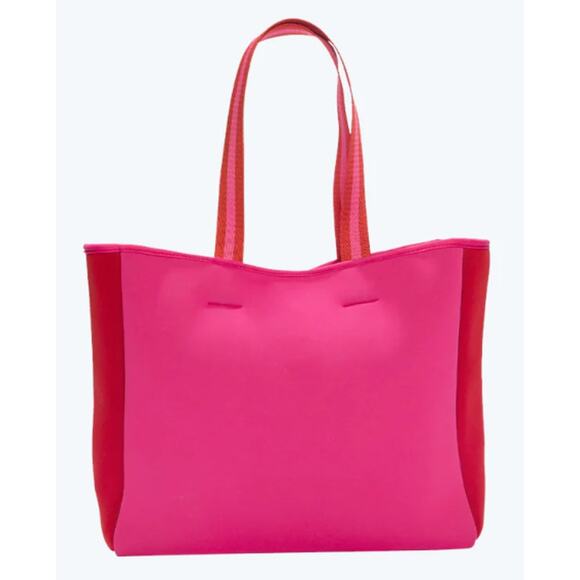 Summersalt x FabFitFun The Perfect Beach Tote Neoprene Red Pink - Picture 1 of 4